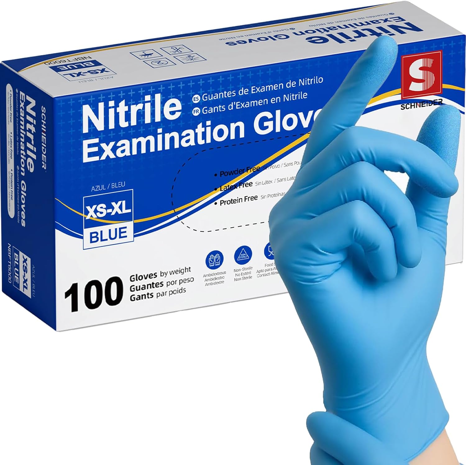 Exam Glove Nitrile - Medische nitril onderzoekshandschoenen 100 stuks, FDA