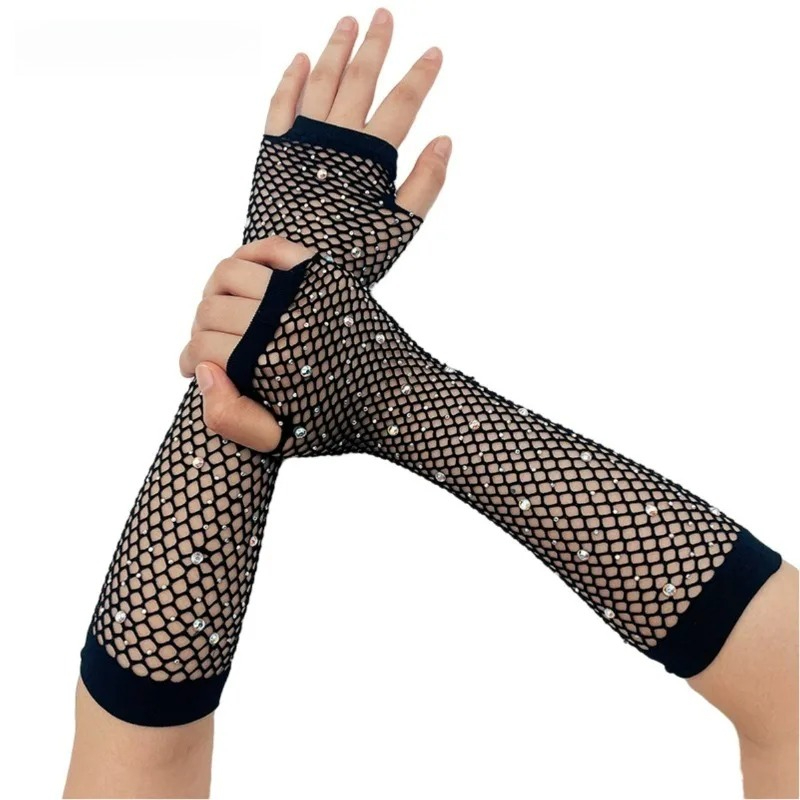 Fingerless Glove Knit - Bruiloft Ademende Vingerloze Handschoenen Visnetmouwen voor