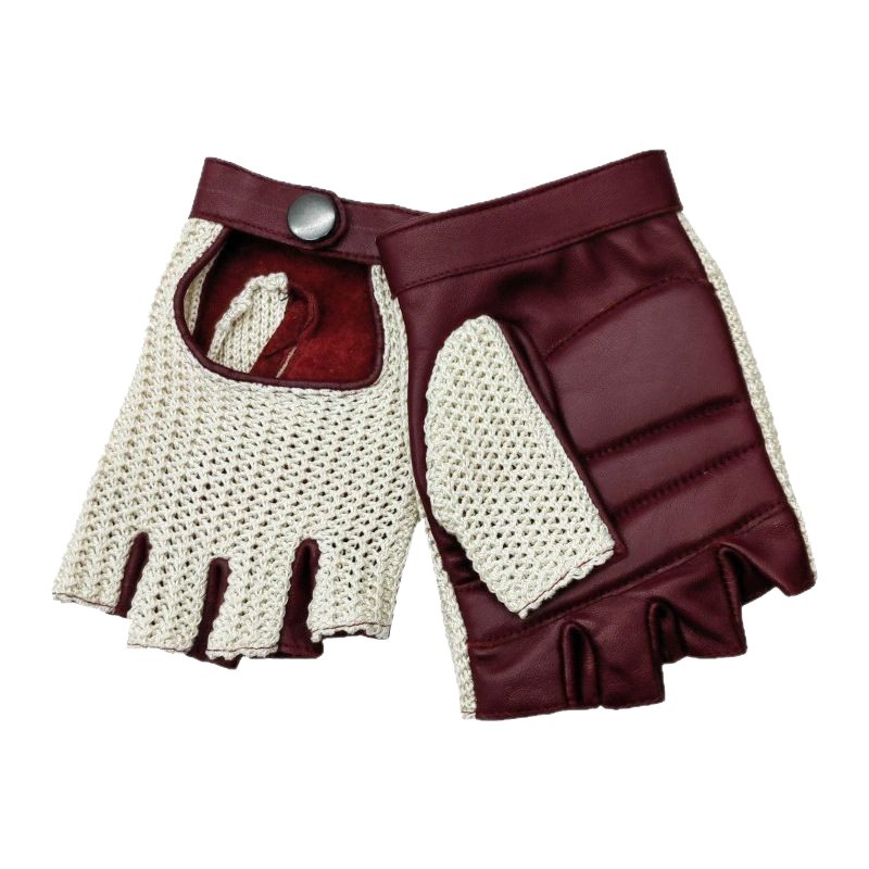 Leather Driving Glove - Echte schapenvacht halfvingerhandschoenen unisex voor buiten,