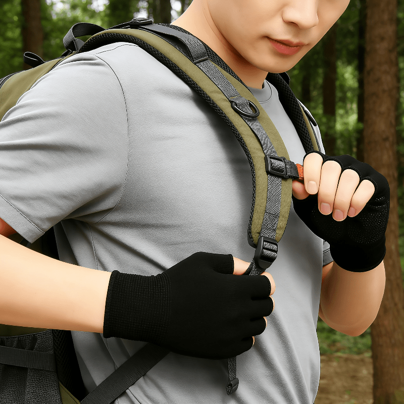Zwarte gebreide handschoenen m - Fingerless Glove Knit recensie en prijs