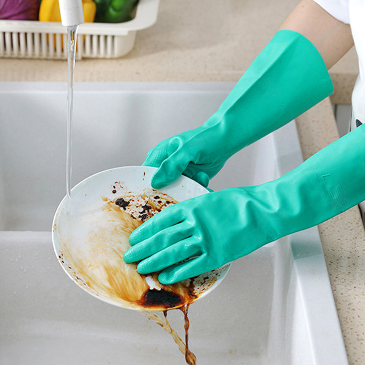 1 paar waterdichte afwashandsc - Dish Glove Rubber recensie en prijs