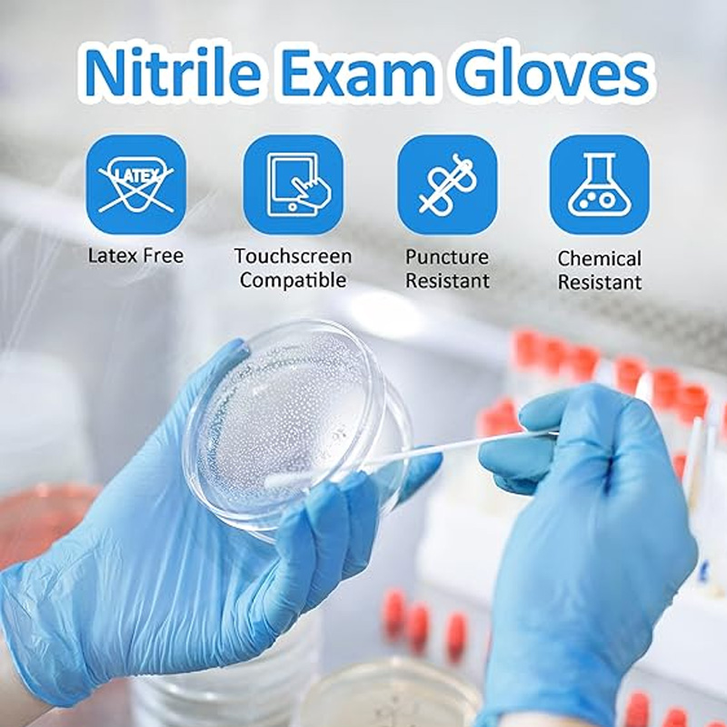 Medische blauwe nitrilhandscho - Exam Glove Nitrile recensie en prijs